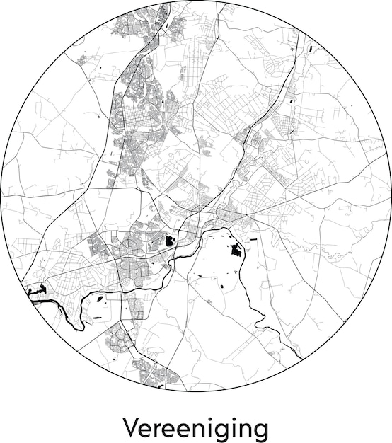 市内地図アフリカ南アフリカ Vereeniging ベクトル図