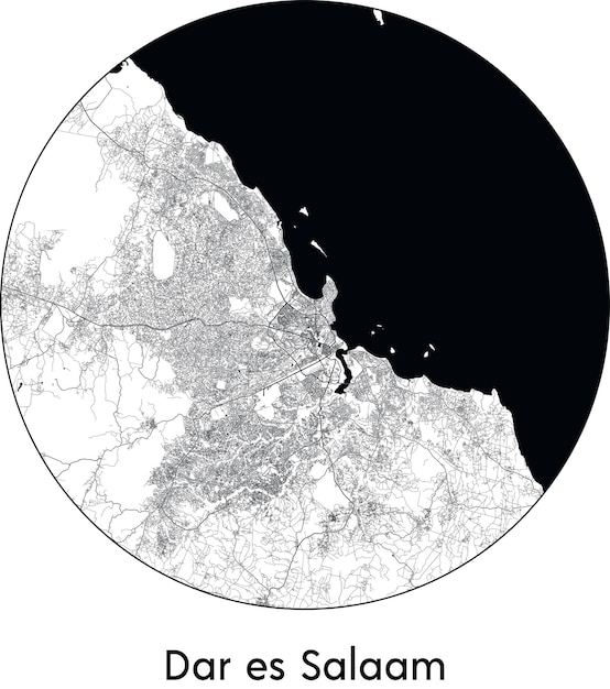 Карта города Африка Танзания Дар-эс-Салам векторная иллюстрация