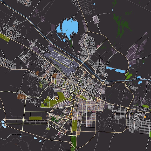 Vector city map of ashgabat turkmenistan