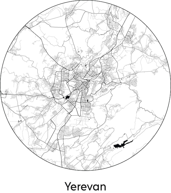 City Map Asia Armenia Yerevan vector illustration