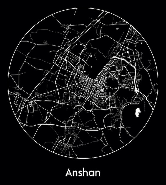 Mappa della città asia cina anshan illustrazione vettoriale