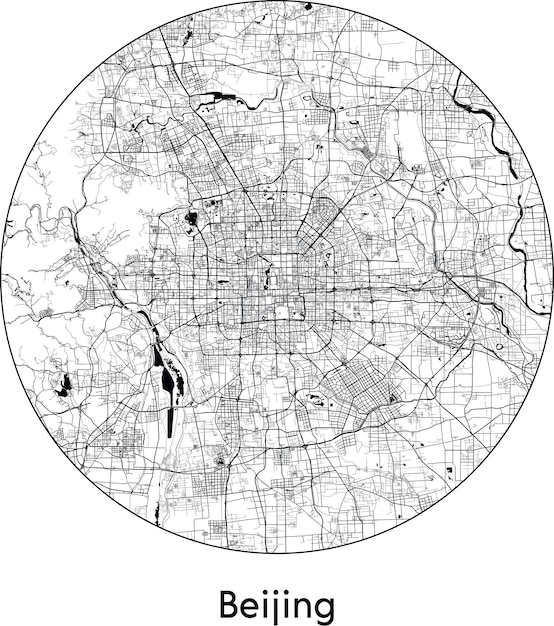 City Map Asia China Beijing vector illustration