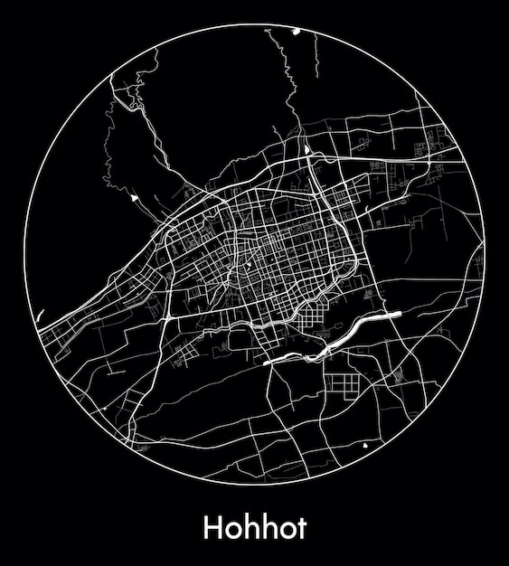 City Map Asia China Hohhot vector illustration