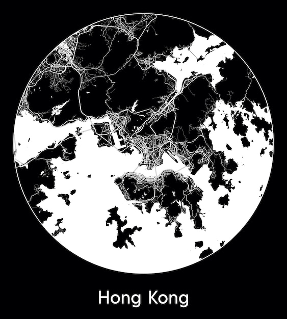 도시 지도 아시아 중국 홍콩 벡터 그림