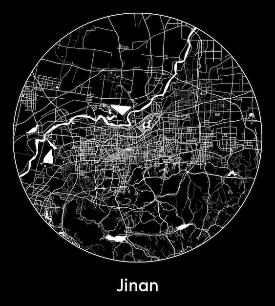 City Map Asia China Jinan vector illustration