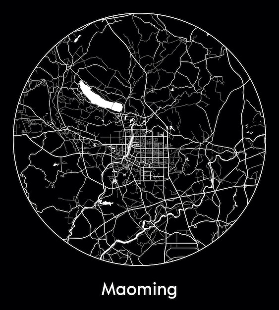 City Map Asia China Maoming vector illustration