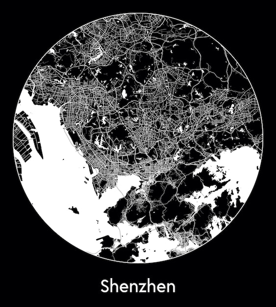 Mappa della città asia cina shenzhen illustrazione vettoriale