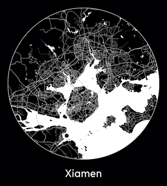 City Map Asia China Xiamen vector illustration