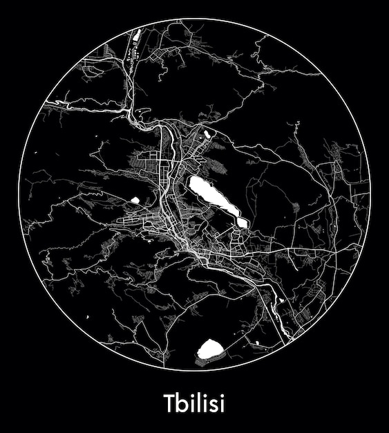 都市地図アジア グルジア トビリシ ベクトル図