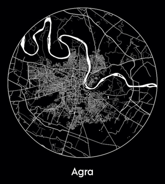 City Map Asia India Agra vector illustration