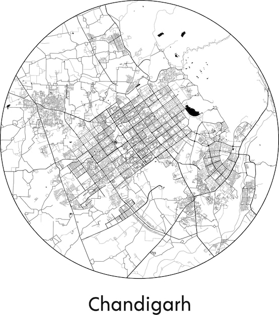 도시 지도 아시아 인도 찬디가르 벡터 그림