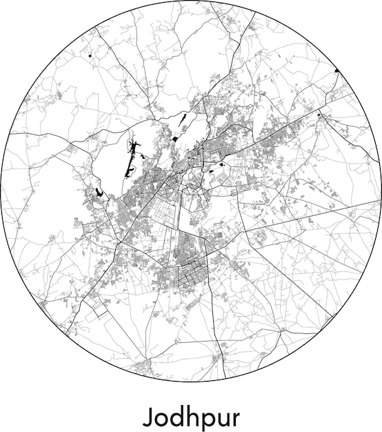 Карта города Азии Индии Джодхпур векторные иллюстрации
