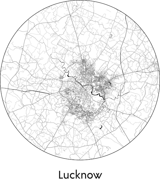 City Map Asia India Lucknow vector illustration