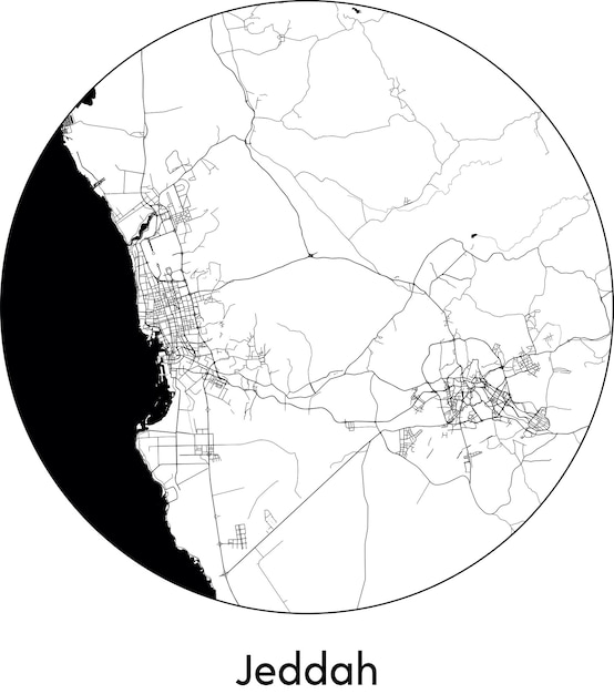 City Map Asia Saudi Arabia Jeddah vector illustration