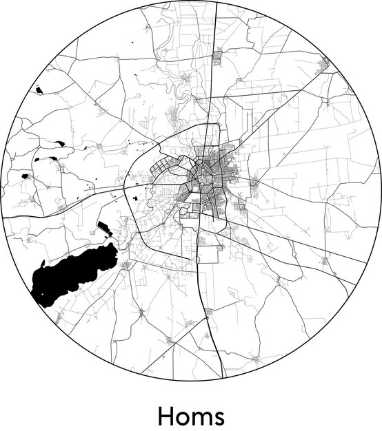 Vector city map asia syria homs vector illustration