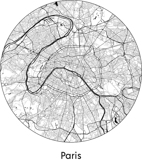 도시 지도 유럽 프랑스 파리 벡터 그림