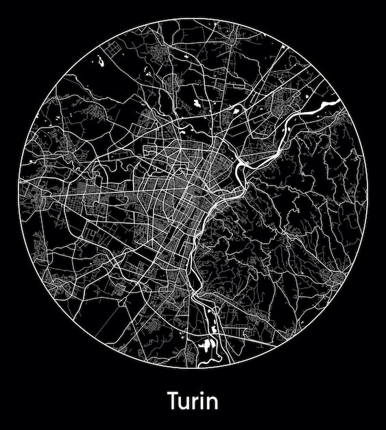 市内地図ヨーロッパ イタリア トリノ ベクトル図