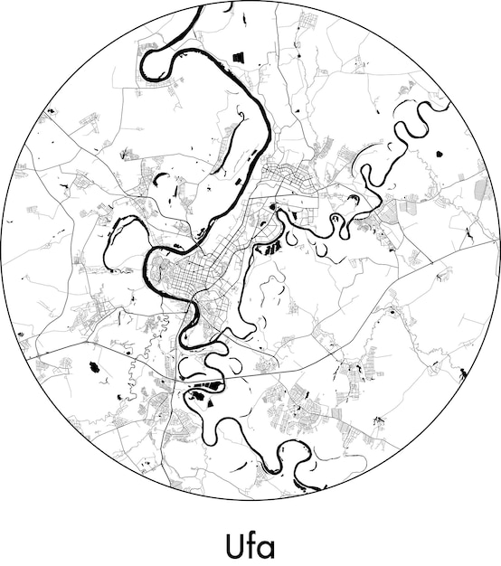 City Map Europe Russia Ufa vector illustration