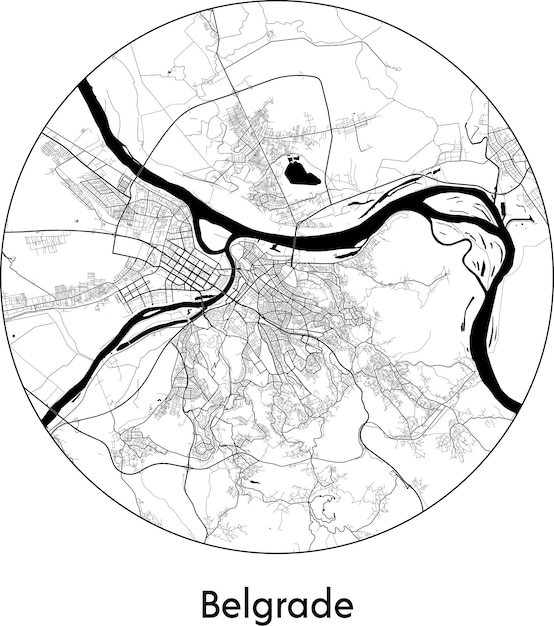 City Map Europe Serbia Belgrade vector illustration