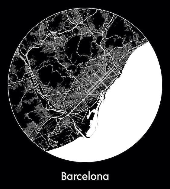 Vettore mappa della città europa spagna barcellona illustrazione vettoriale