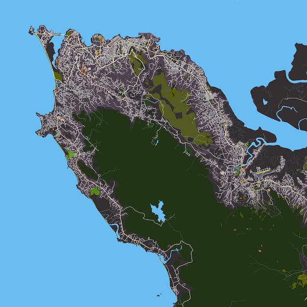 Vector city map of freetown sierra leone