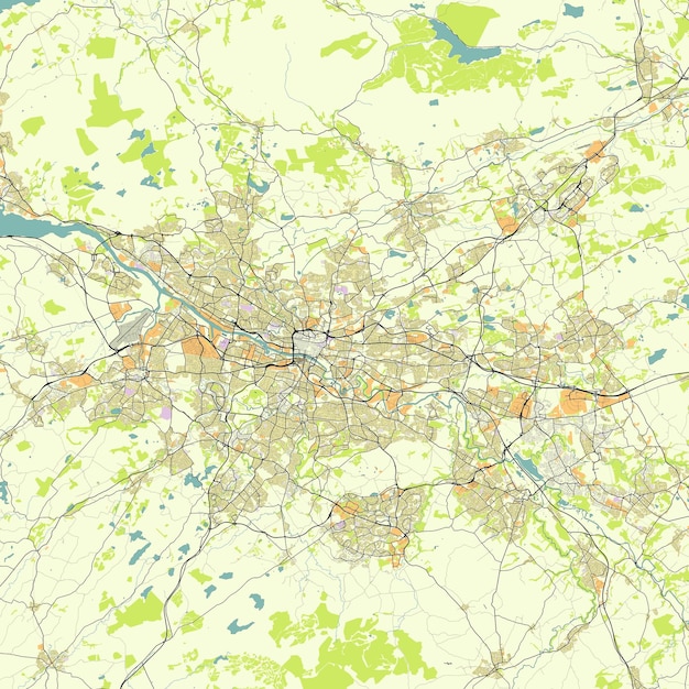 Vector city map of glasgow uk