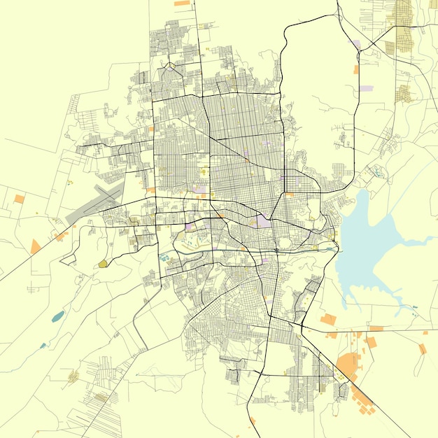 Mappa della città di hermosillo sonora, messico