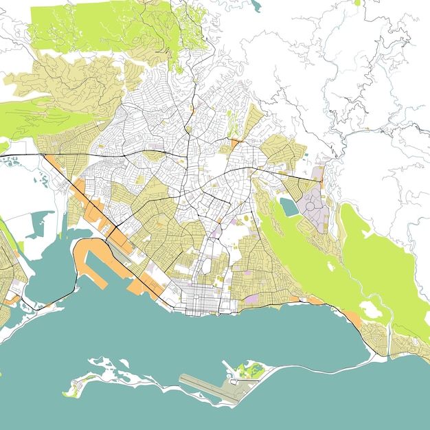 Vector city map of kingston jamaica