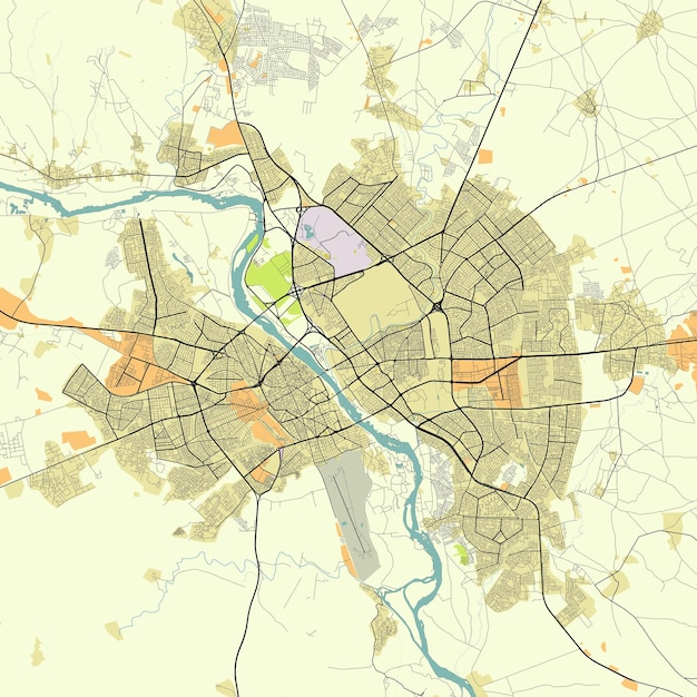 Vector city map of mosul iraq