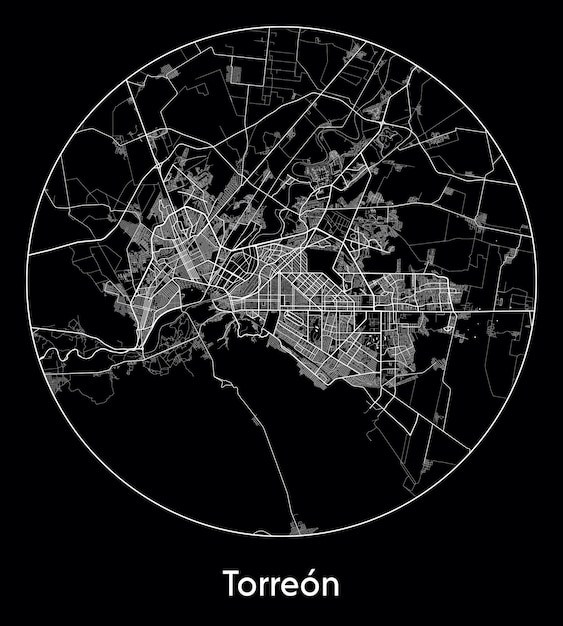 도시 지도 북미 멕시코 Torreon 벡터 그림