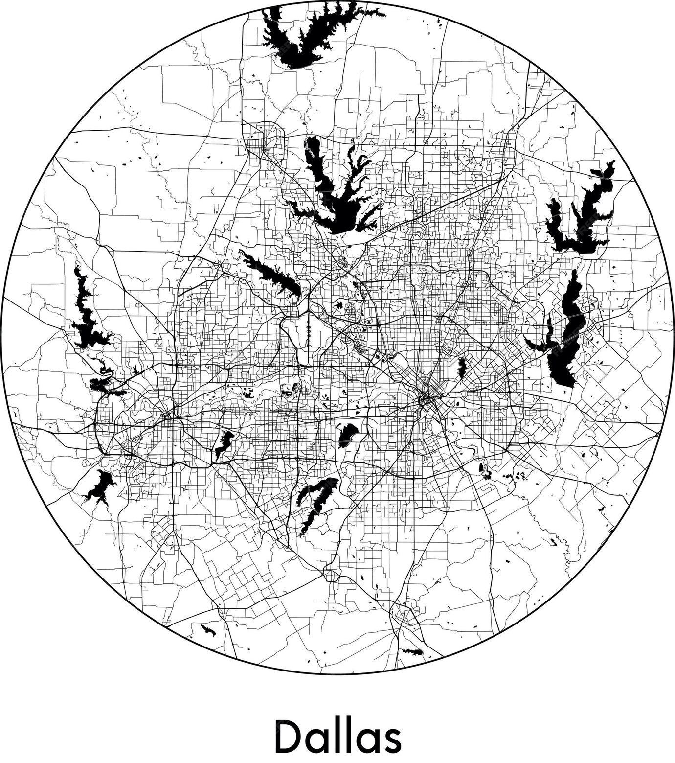 Premium Vector | City map north america united states dallas vector