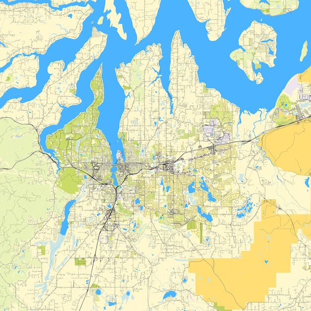 オリンピア市の地図 ワシントン州