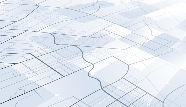 city map under rectangles and shapes are arranged in a grid pattern view in perspective and high