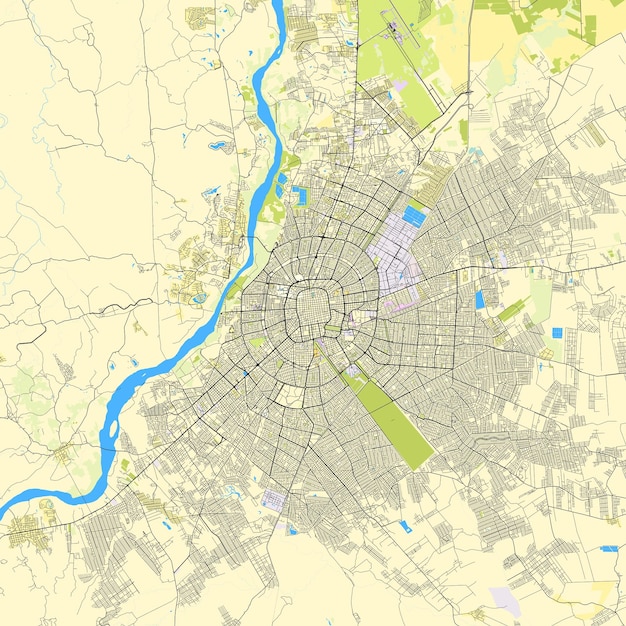 Vector city map of santa cruz de la sierra bolivia