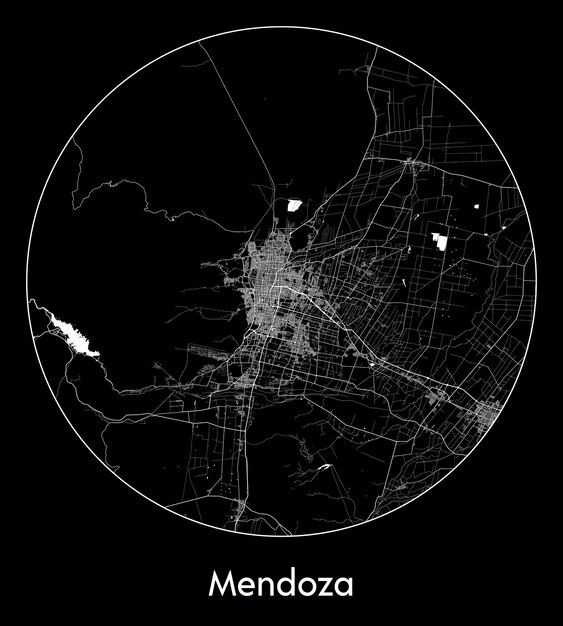 Mappa della città sud america argentina mendoza illustrazione vettoriale