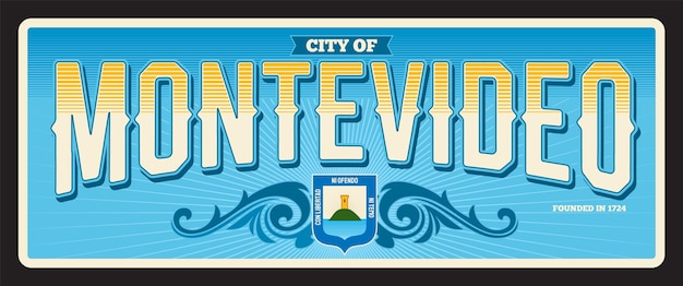 City of Montevideo old travel sticker