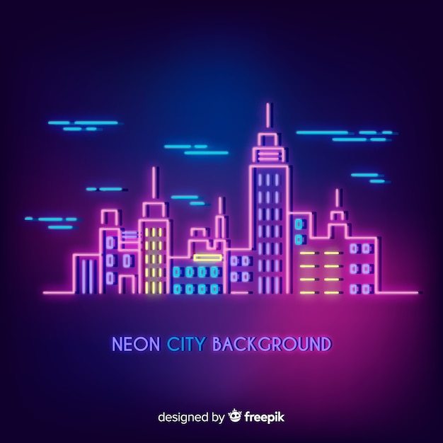 Sfondo al neon città