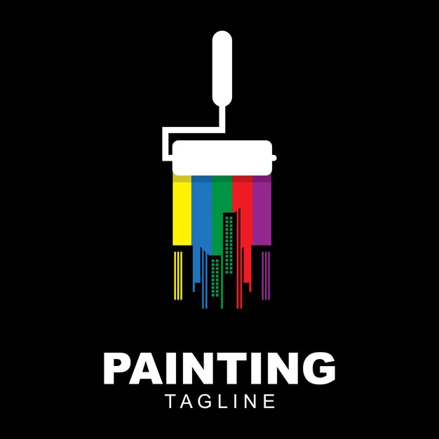 City Paint Logo house paint painting services painting logo vector