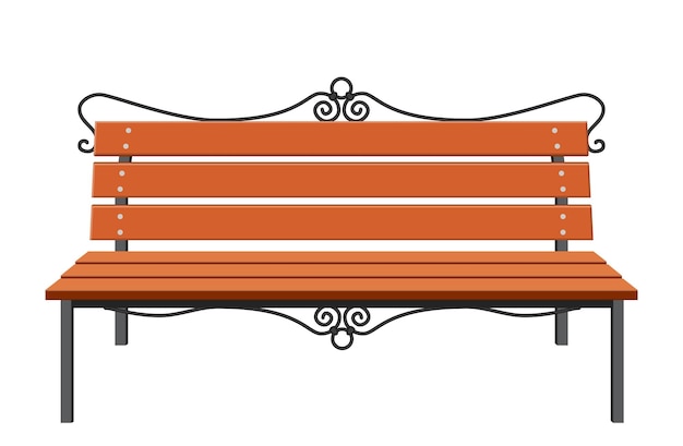 Vector city park bench