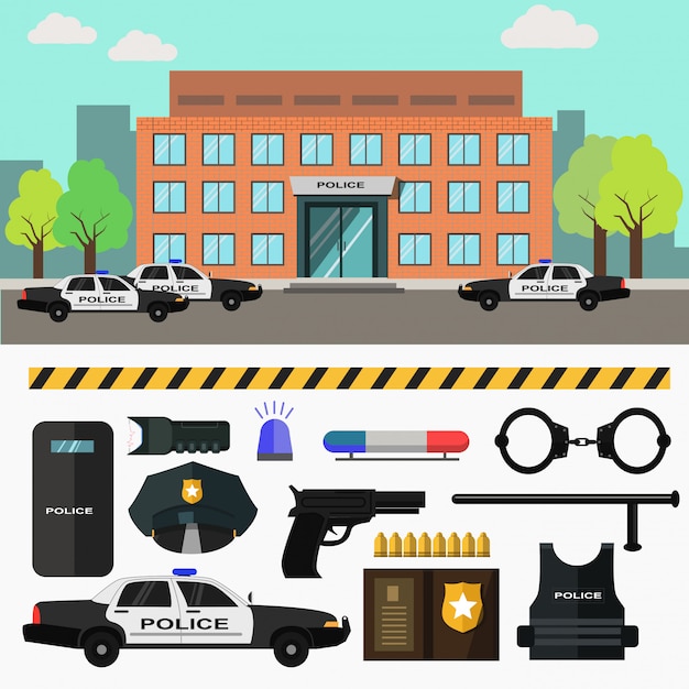 Vector city police station