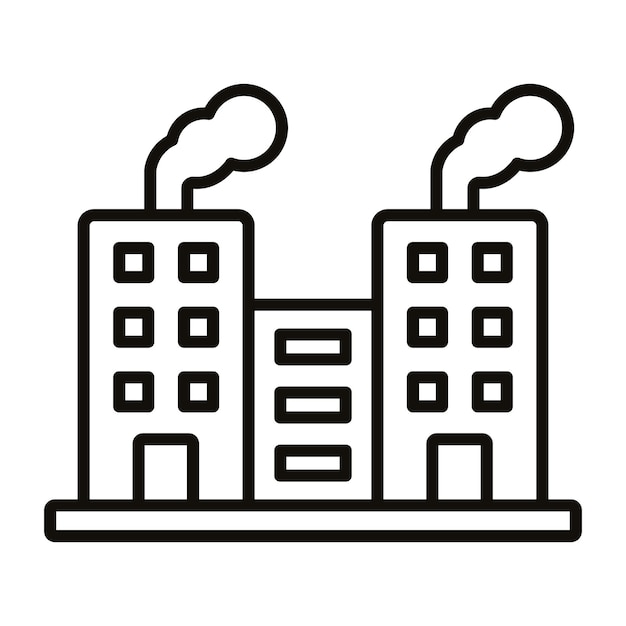 City Pollution Vector Illustration Style