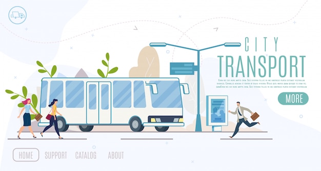 Vector city public transport service vector website