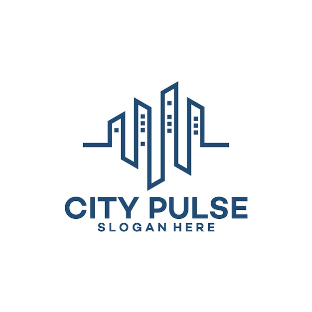 City Pulse logo template designs vector illustration