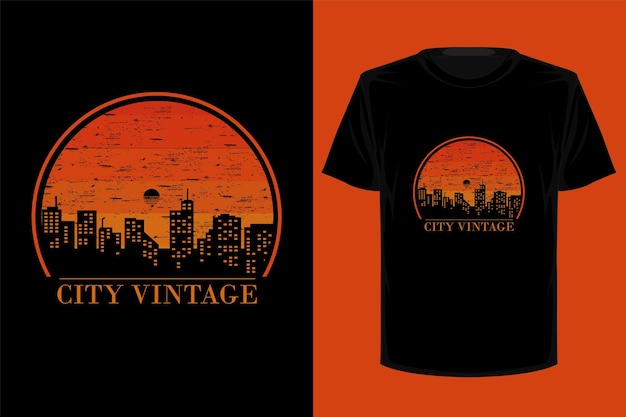 City retro vintage t shirt design