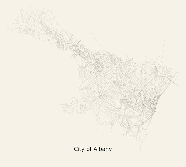 알바니 시 (Albany City, New York, USA) 의 도로 지도