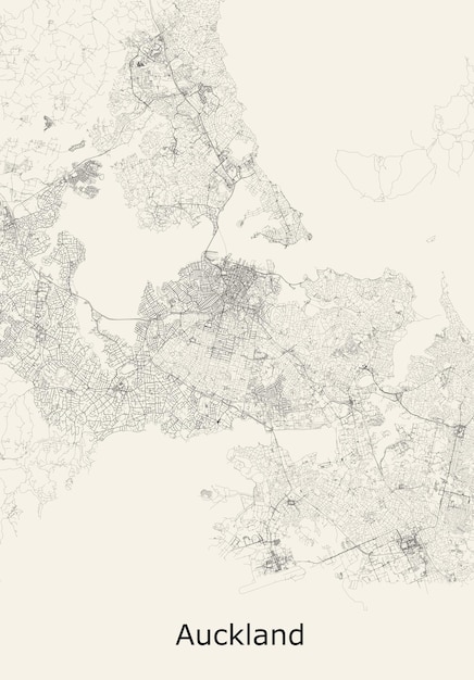 Vector city road map of auckland new zealand