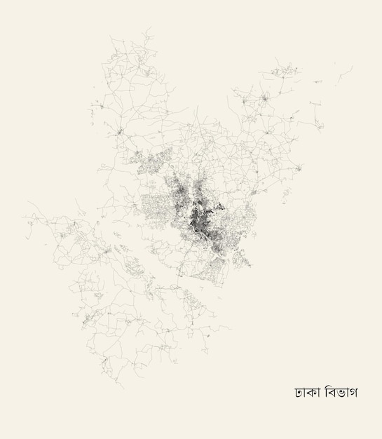 City road map of Dhaka Bangladesh