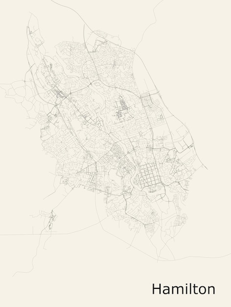 Vector city road map of hamilton new zealand