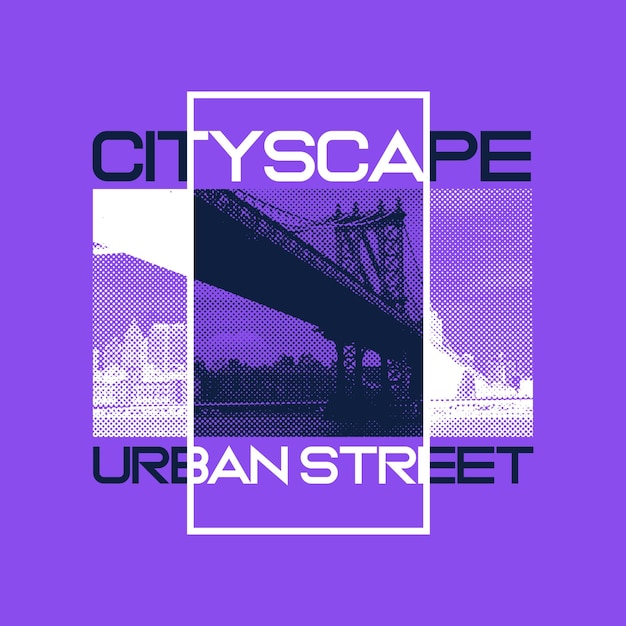 City scape graphic tshirt