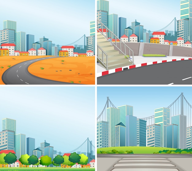 Vector city scenes